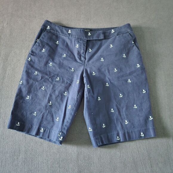 Talbots Pants - Talbots Shorts Women's Size 4P Navy Blue Anchor Print Preppy Nautical Cotton